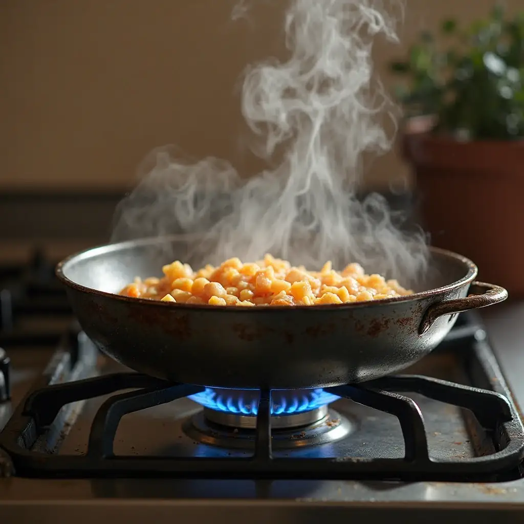 ON THE BACK BURNER, PUT (SMTH.)