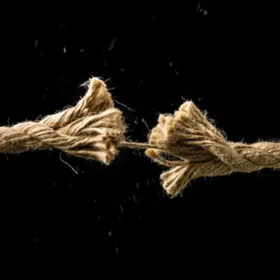 AT THE END OF (ONE'S) ROPE