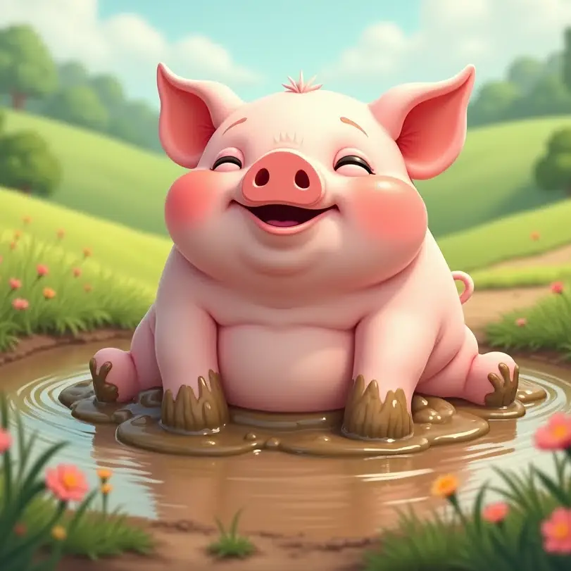 HAPPY AS A PIG IN MUD/SLOP/MUCK