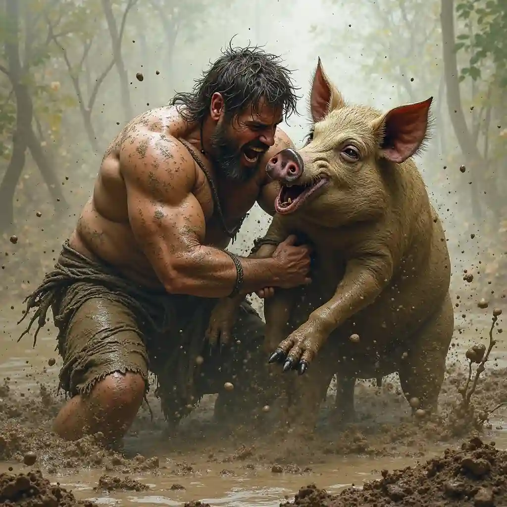 WRESTLE WITH A PIG