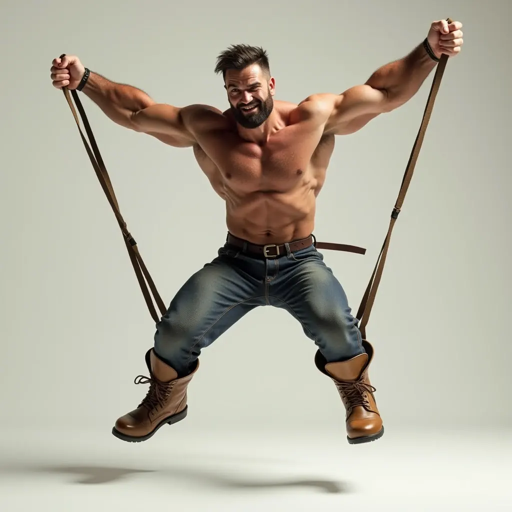 PULL (ONESELF) UP BY (ONE'S) BOOTSTRAPS
